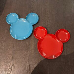 LOT OF 2 DISNEY MICKEY MOUSE EAR PLATES Melamine BPA Free